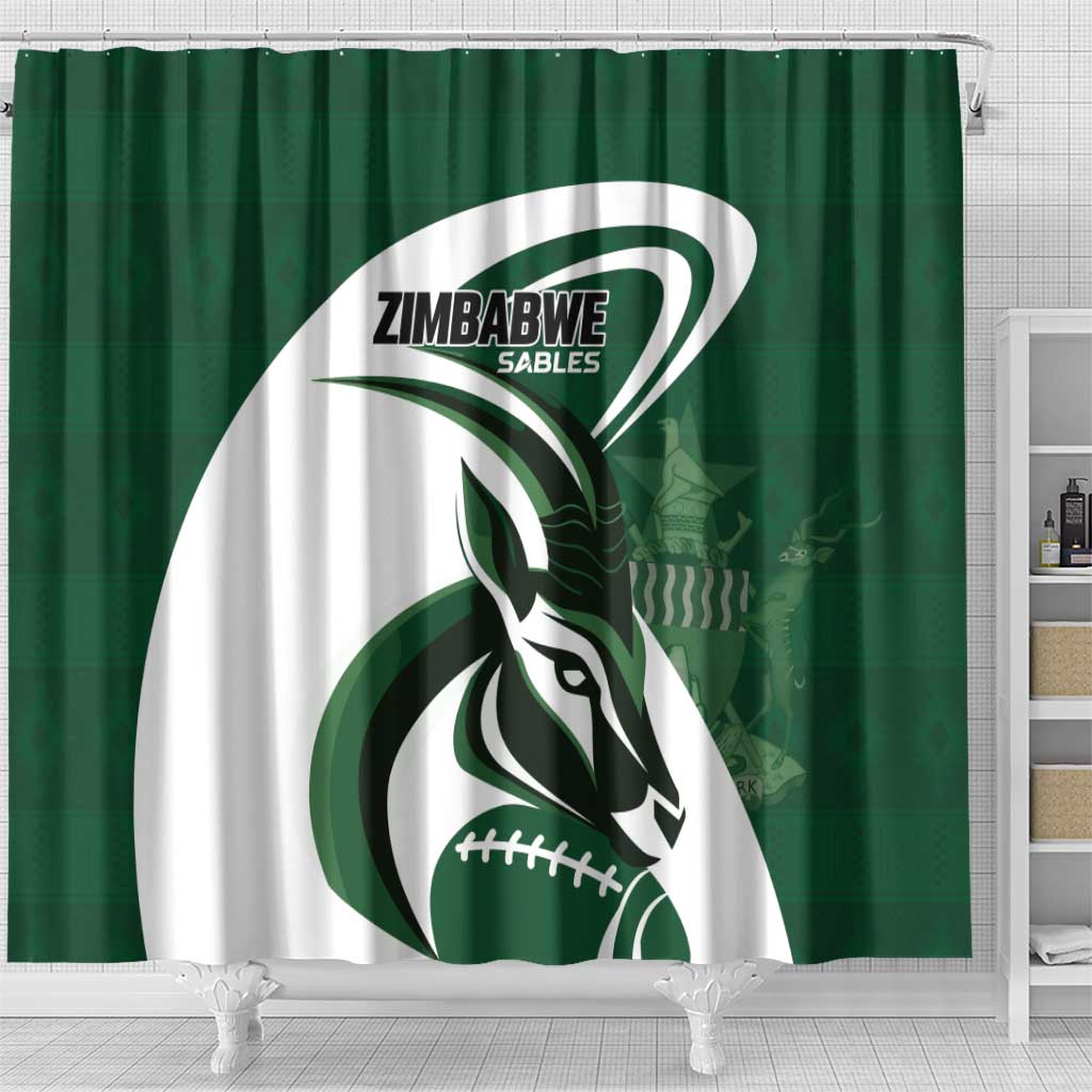 Rugby Zimbabwe Shower Curtain Sables Is The Champion - African Pride