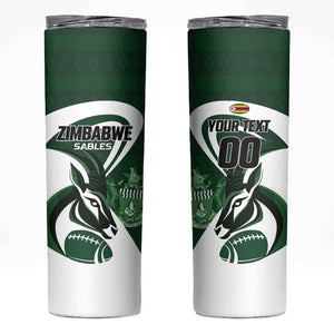 Custom Rugby Zimbabwe Skinny Tumbler Sables Is The Champion - African Pride