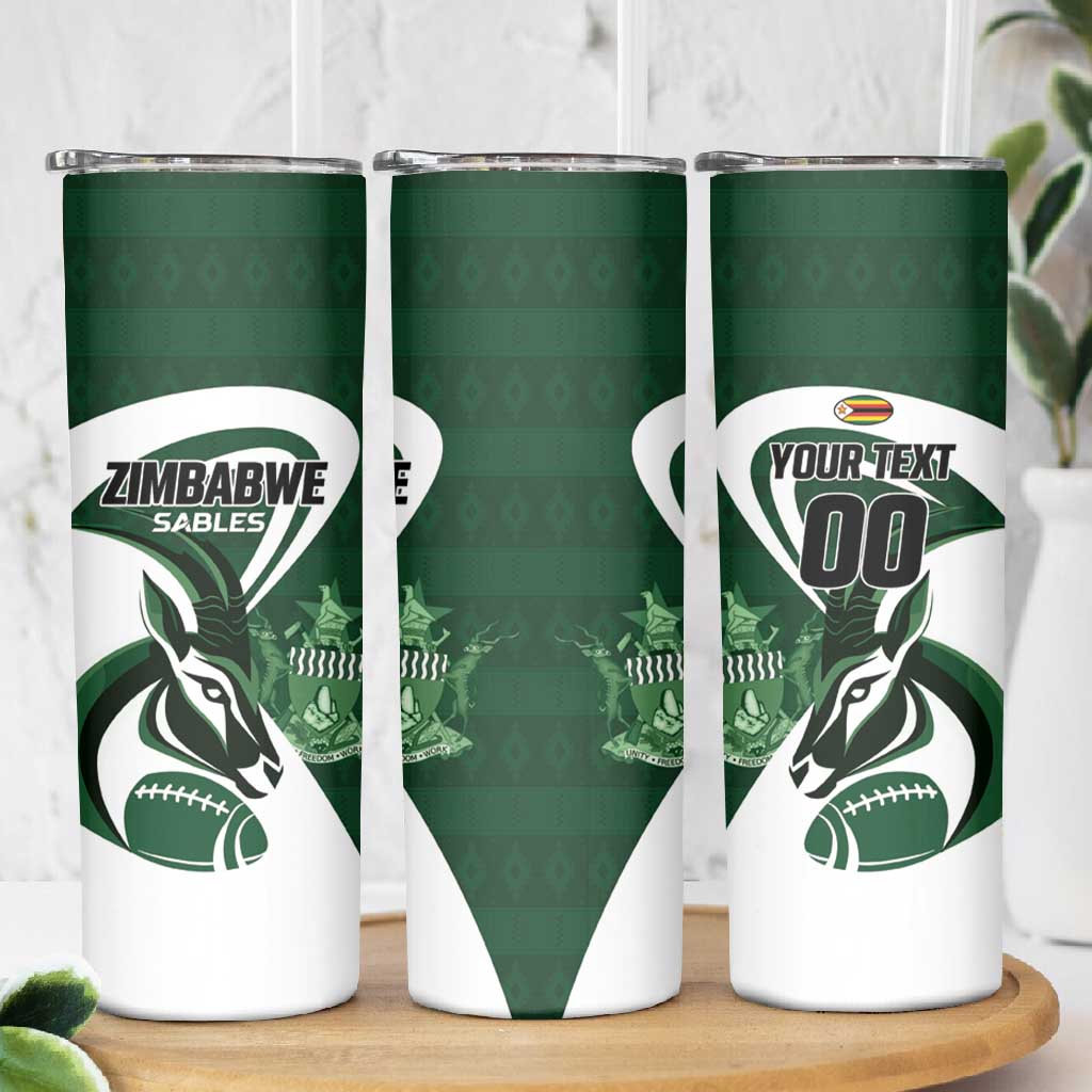 Custom Rugby Zimbabwe Skinny Tumbler Sables Is The Champion - African Pride