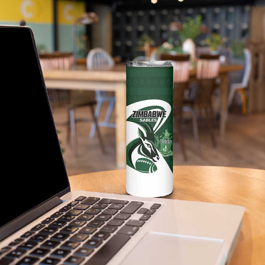 Custom Rugby Zimbabwe Skinny Tumbler Sables Is The Champion - African Pride