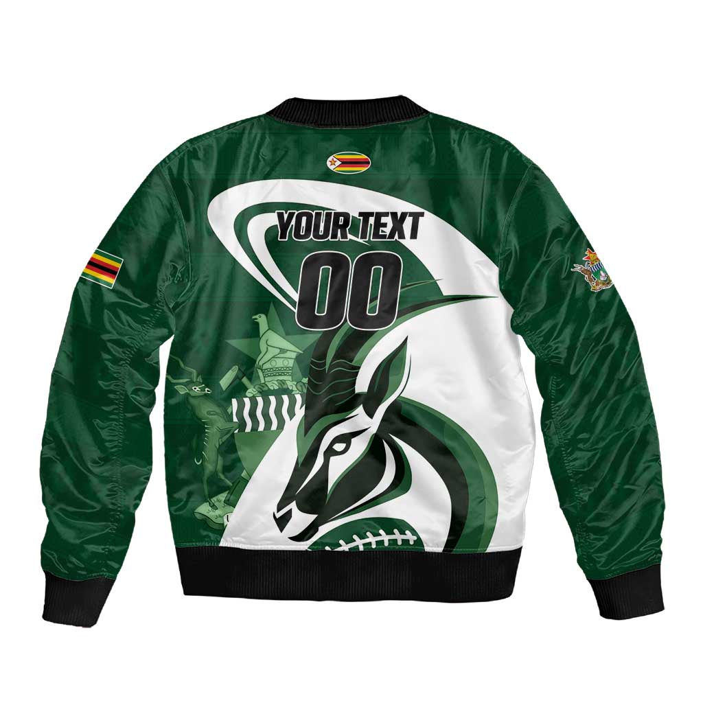 Custom Rugby Zimbabwe Sleeve Zip Bomber Jacket Sables Is The Champion - African Pride