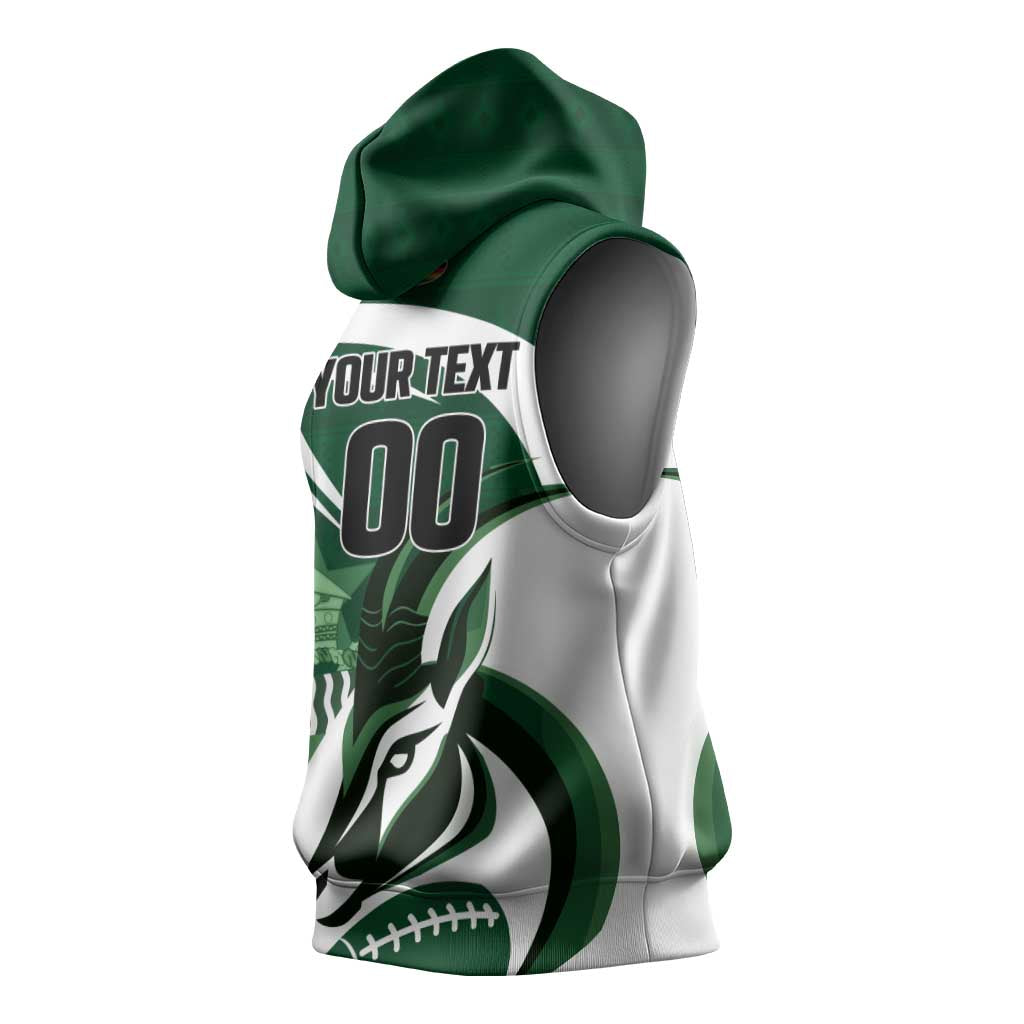 Custom Rugby Zimbabwe Sleeveless Hoodie Sables Is The Champion - African Pride
