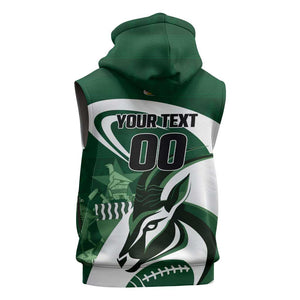 Custom Rugby Zimbabwe Sleeveless Zip Hoodie Sables Is The Champion - African Pride