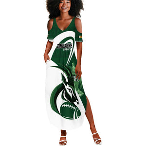 Custom Rugby Zimbabwe Summer Maxi Dress Sables Is The Champion - African Pride