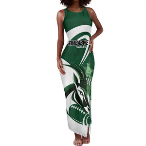 Custom Rugby Zimbabwe Tank Maxi Dress Sables Is The Champion - African Pride