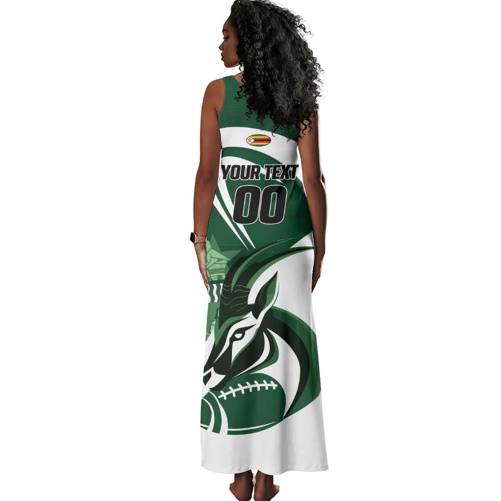 Custom Rugby Zimbabwe Tank Maxi Dress Sables Is The Champion - African Pride