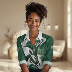 Custom Rugby Zimbabwe Women Casual Shirt Sables Is The Champion - African Pride