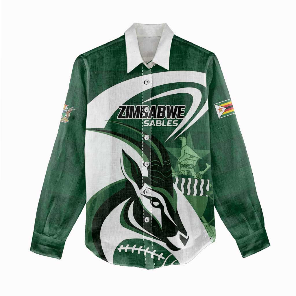 Custom Rugby Zimbabwe Women Casual Shirt Sables Is The Champion - African Pride