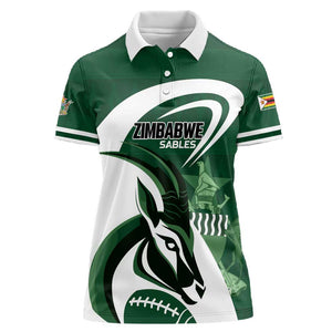 Custom Rugby Zimbabwe Women Polo Shirt Sables Is The Champion - African Pride