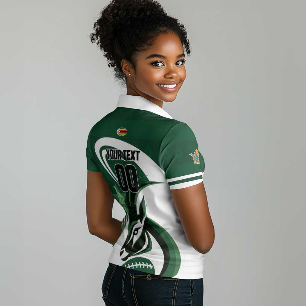 Custom Rugby Zimbabwe Women Polo Shirt Sables Is The Champion - African Pride