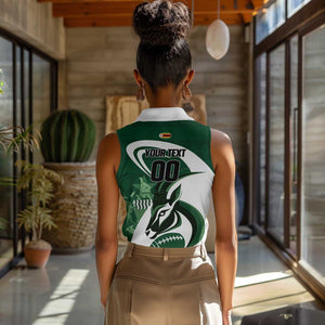 Custom Rugby Zimbabwe Women Sleeveless Polo Shirt Sables Is The Champion - African Pride