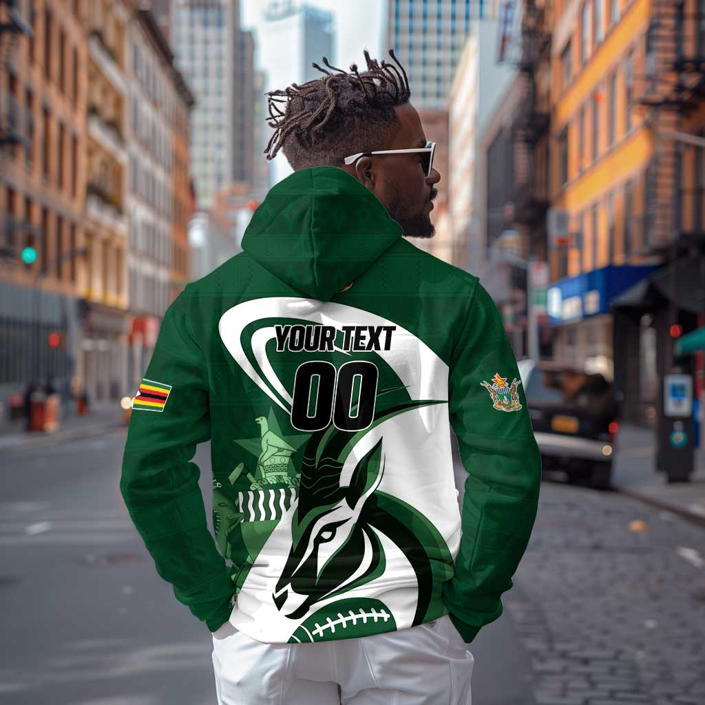 Custom Rugby Zimbabwe Zip Hoodie Sables Is The Champion - African Pride