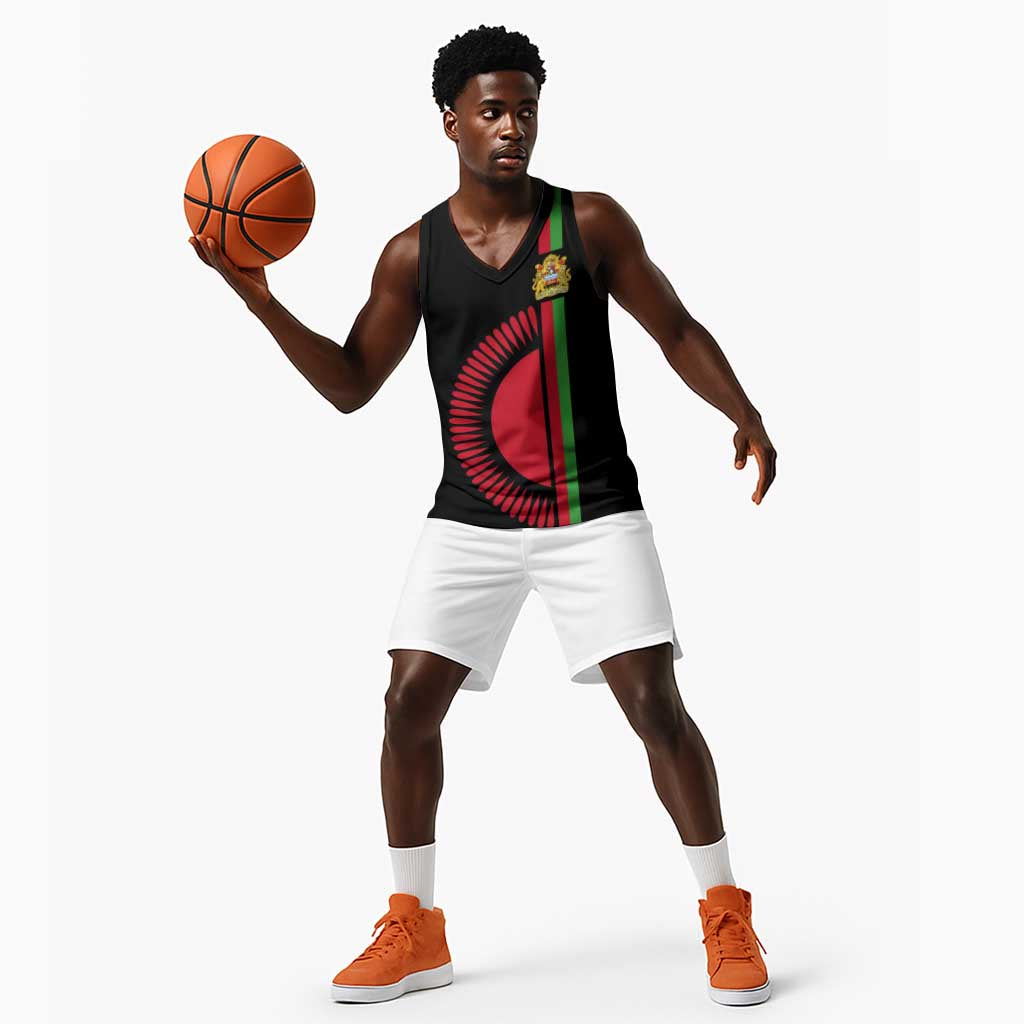 Personalized Malawi Basketball Jersey with Coat of Arms Flag Style - African Pride