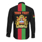 Personalized Malawi Long Sleeve Button Shirt with Coat of Arms Flag Style