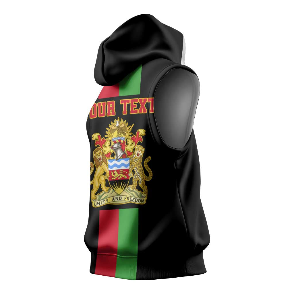 Personalized Malawi Sleeveless Hoodie with Coat of Arms Flag Style - African Pride