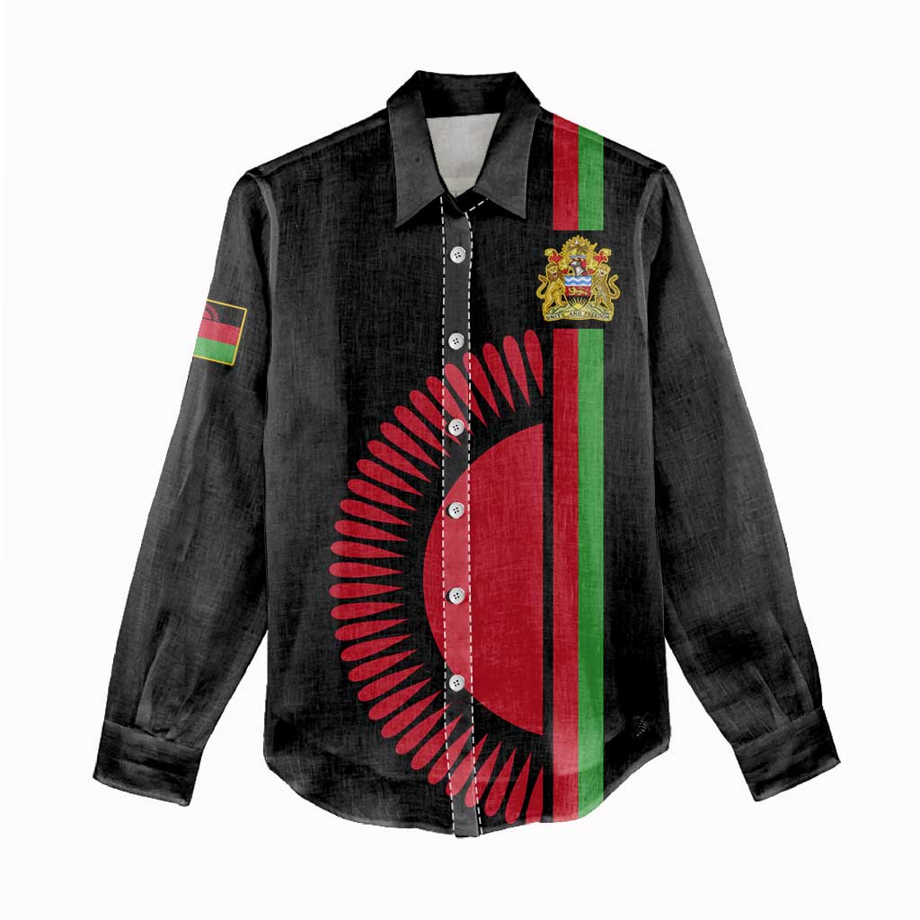 Personalized Malawi Women Casual Shirt with Coat of Arms Flag Style LT01