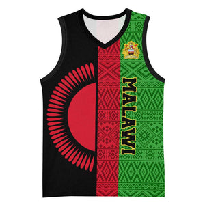 Personalized Malawi Basketball Jersey with Coat of Arms and African Pattern - African Pride