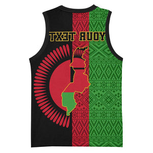 Personalized Malawi Basketball Jersey with Coat of Arms and African Pattern - African Pride