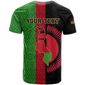 Personalized Malawi T shirt with Coat of Arms and African Pattern