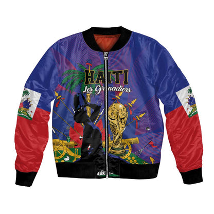 Custom Haiti World Football 2026 Bomber Jacket Go Les Grenadiers - African Pride