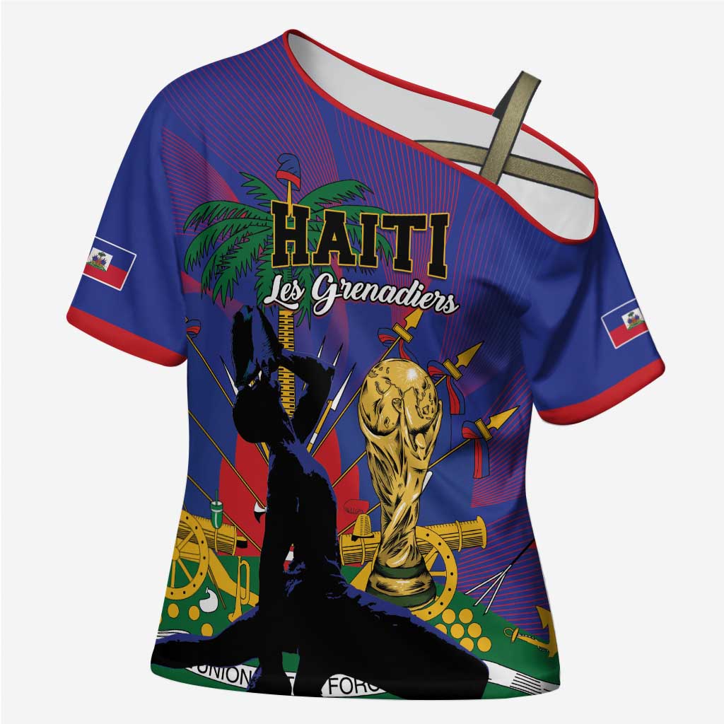 Custom Haiti World Football 2026 Cross Shoulder Shirt Go Les Grenadiers