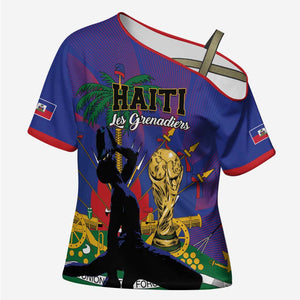 Custom Haiti World Football 2026 Cross Shoulder Shirt Go Les Grenadiers