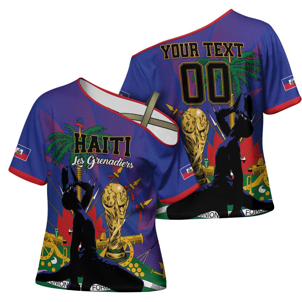 Custom Haiti World Football 2026 Cross Shoulder Shirt Go Les Grenadiers
