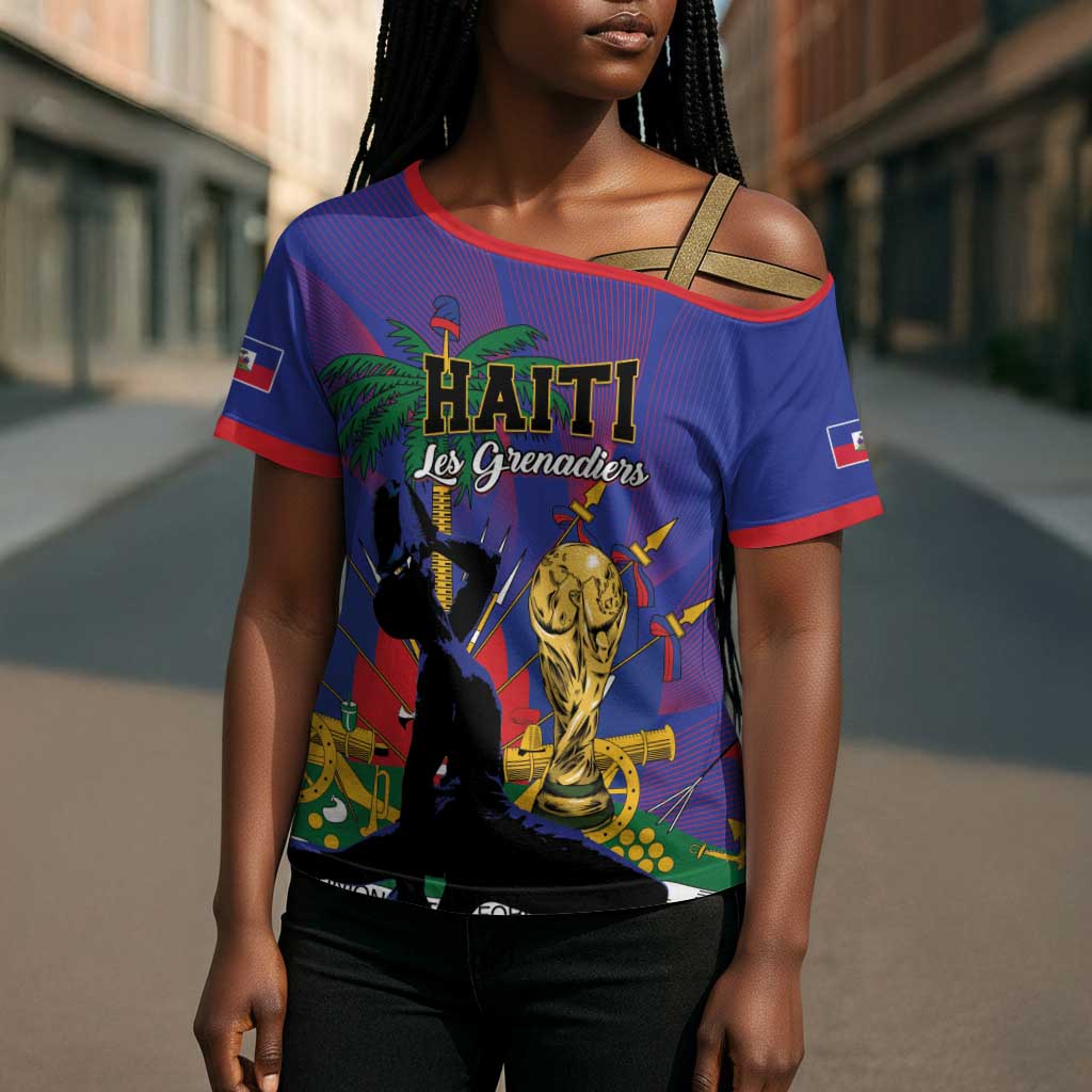 Custom Haiti World Football 2026 Cross Shoulder Shirt Go Les Grenadiers