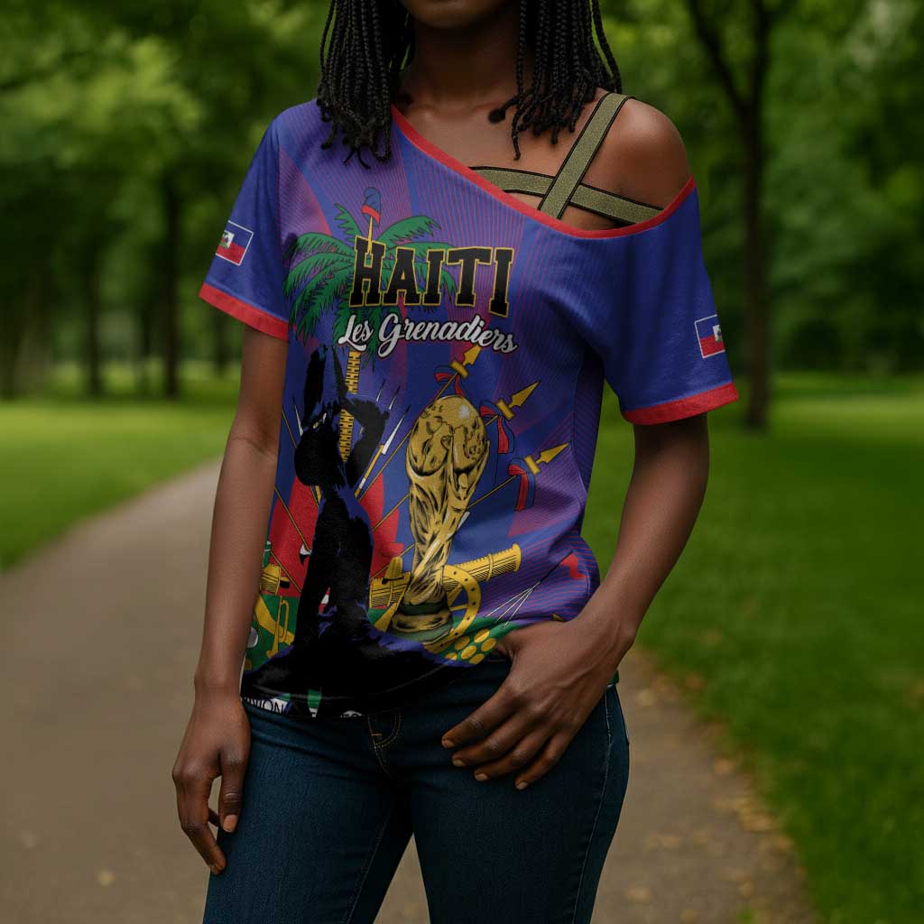 Custom Haiti World Football 2026 Cross Shoulder Shirt Go Les Grenadiers