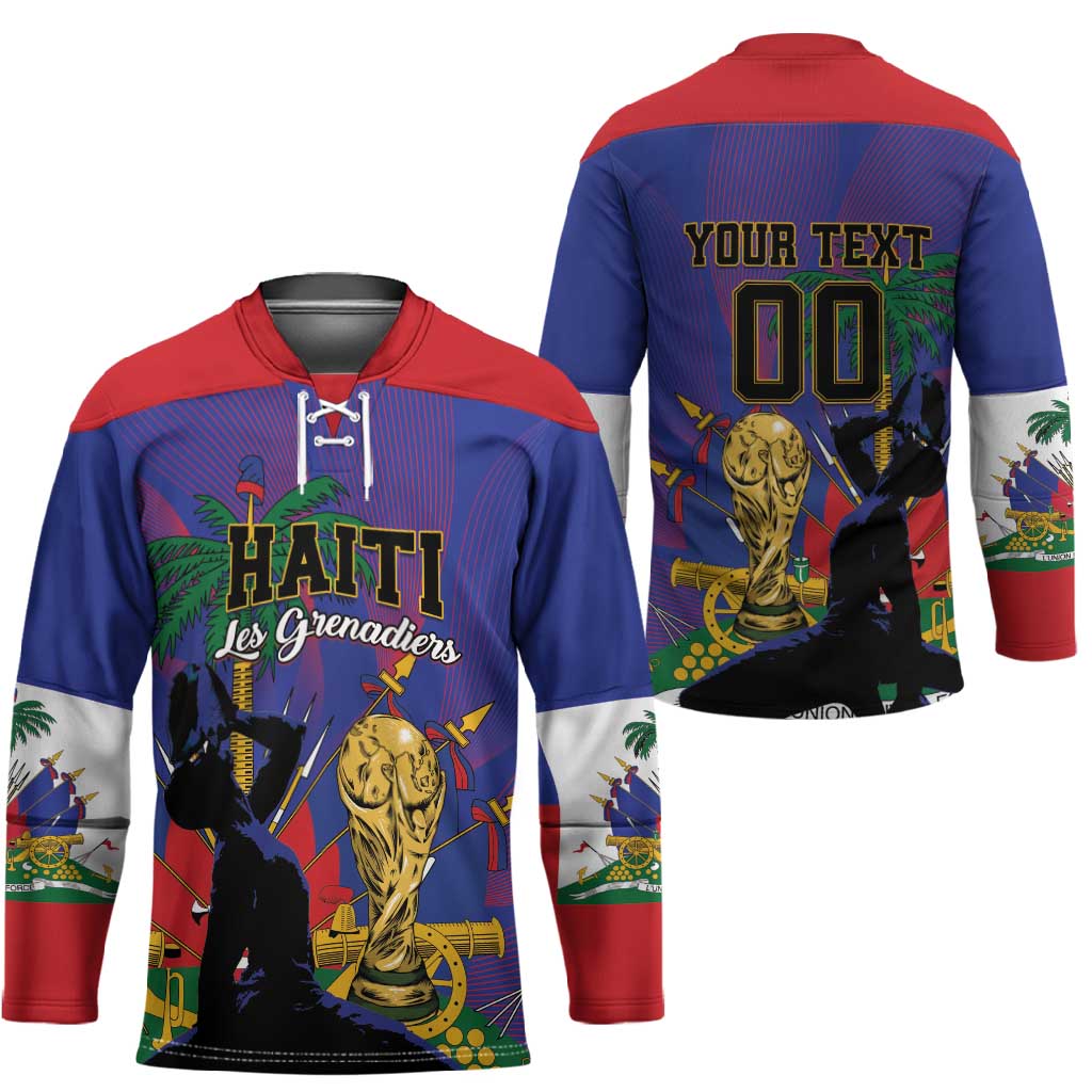 Custom Haiti World Football 2026 Hockey Jersey Go Les Grenadiers