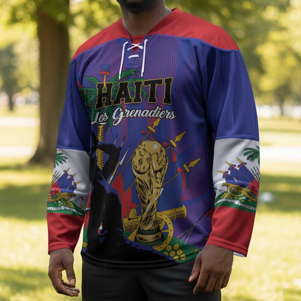Custom Haiti World Football 2026 Hockey Jersey Go Les Grenadiers