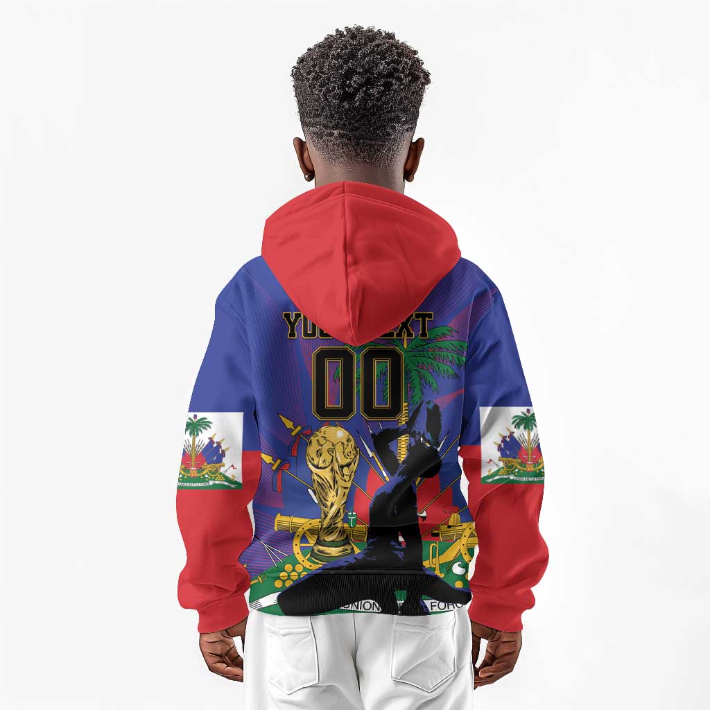 Custom Haiti World Football 2026 Kid Hoodie Go Les Grenadiers - African Pride