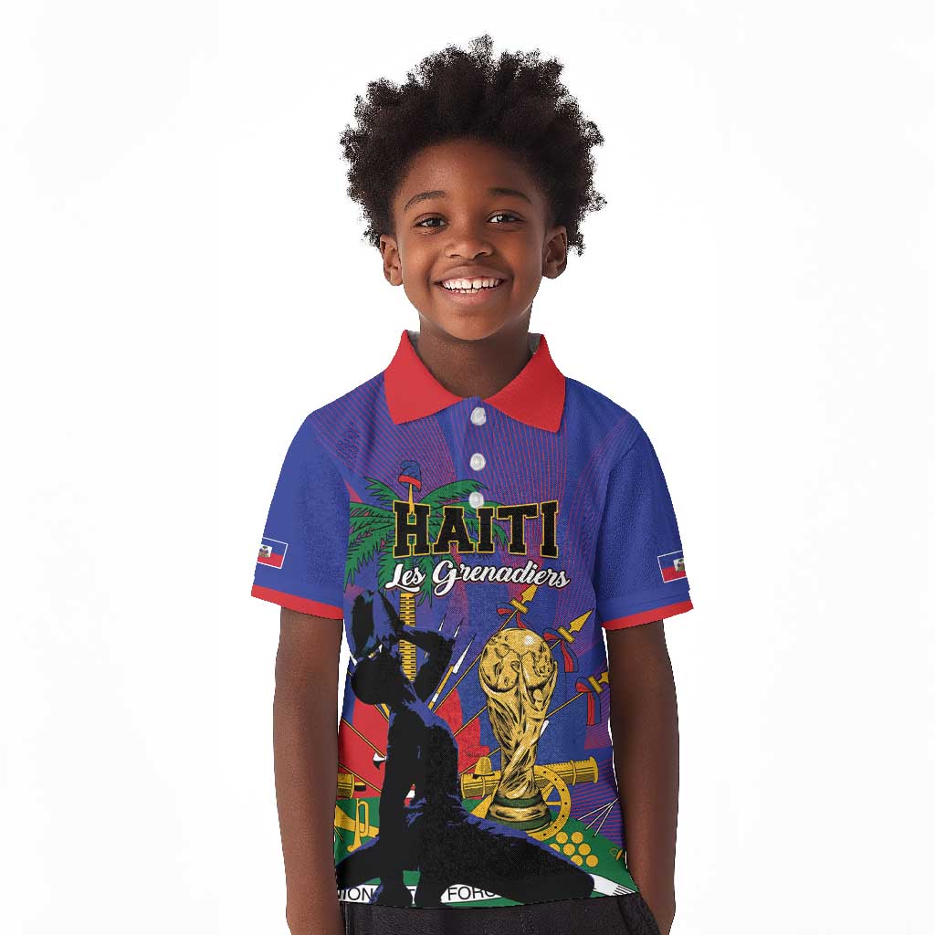 Custom Haiti World Football 2026 Kid Polo Shirt Go Les Grenadiers - African Pride