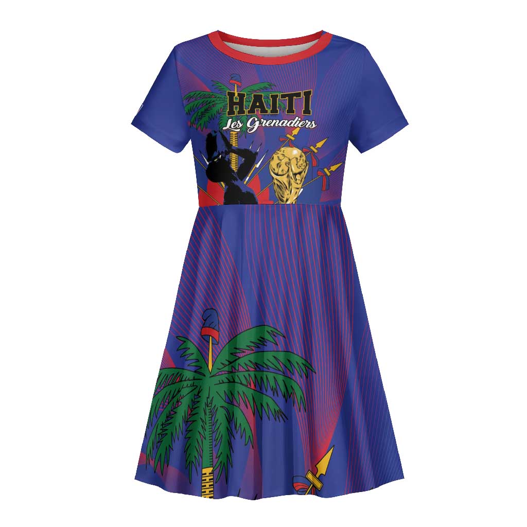 Custom Haiti World Football 2026 Kid Short Sleeve Dress Go Les Grenadiers - African Pride