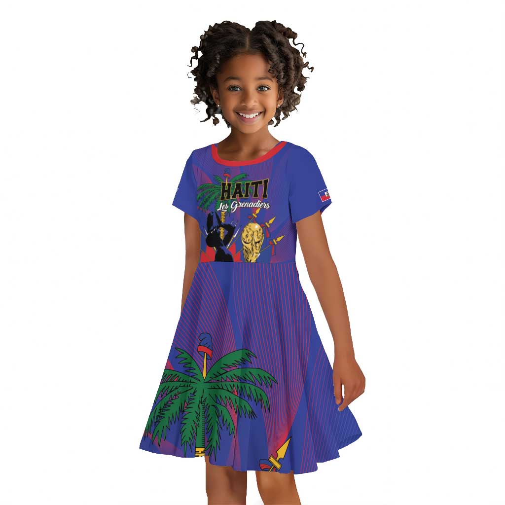 Custom Haiti World Football 2026 Kid Short Sleeve Dress Go Les Grenadiers - African Pride