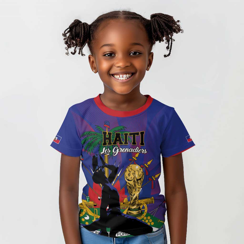 Custom Haiti World Football 2026 Kid T shirt Go Les Grenadiers - African Pride