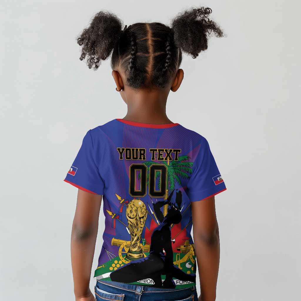 Custom Haiti World Football 2026 Kid T shirt Go Les Grenadiers - African Pride