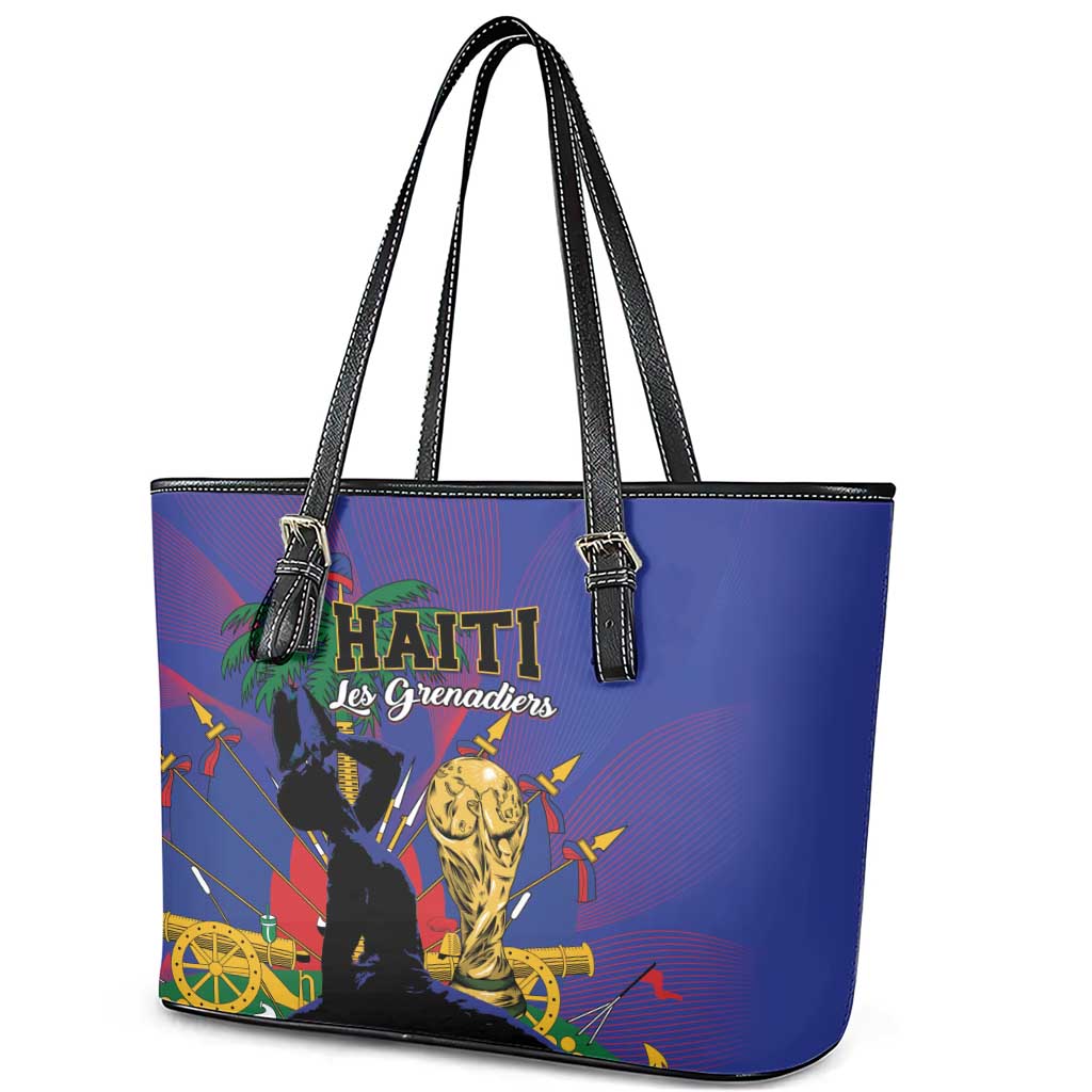 Haiti World Football 2026 Leather Tote Bag Go Les Grenadiers - African Pride