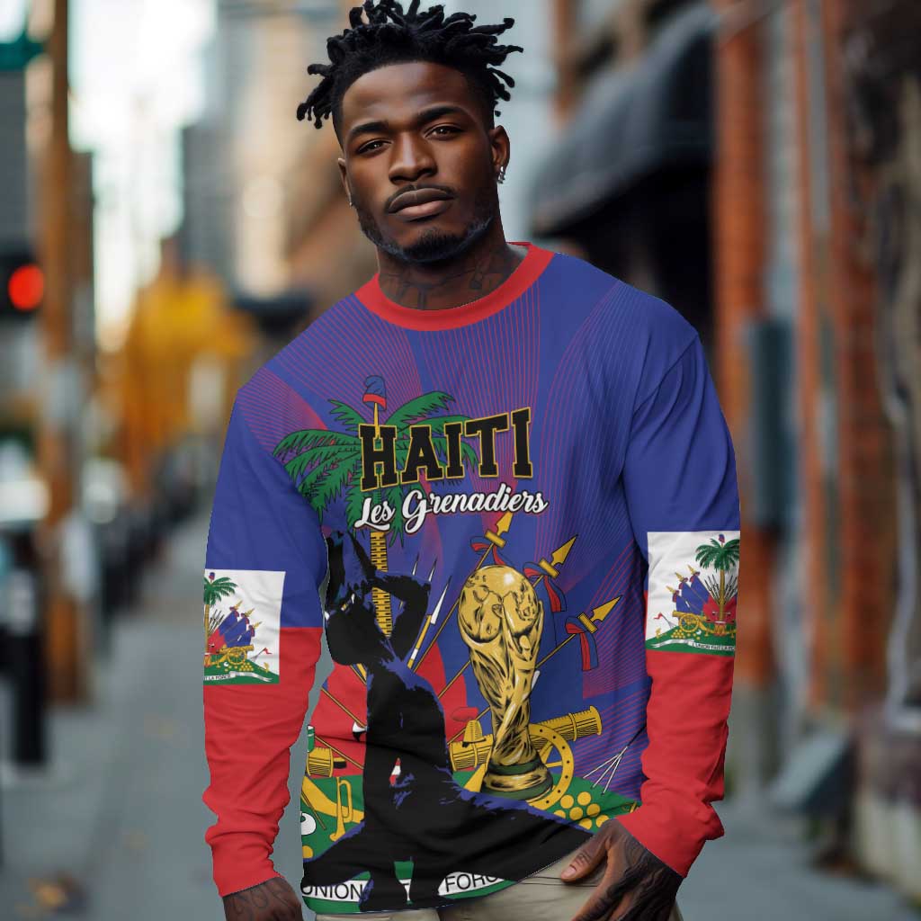 Custom Haiti World Football 2026 Long Sleeve Shirt Go Les Grenadiers - African Pride
