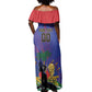 Custom Haiti World Football 2026 Off Shoulder Maxi Dress Go Les Grenadiers - African Pride