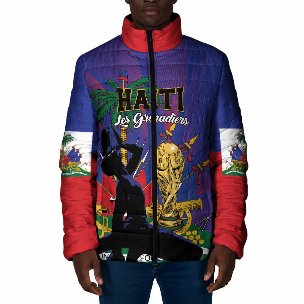 Custom Haiti World Football 2026 Padded Jacket Go Les Grenadiers
