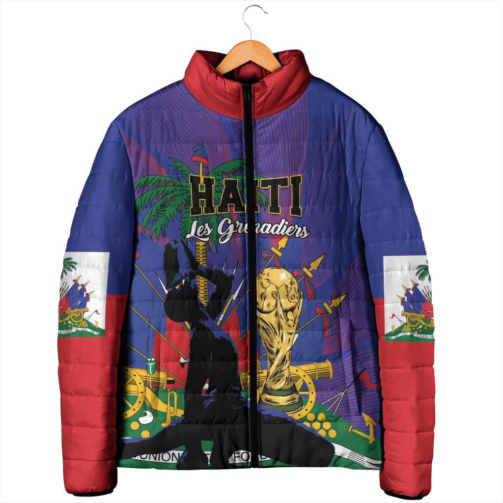 Custom Haiti World Football 2026 Padded Jacket Go Les Grenadiers