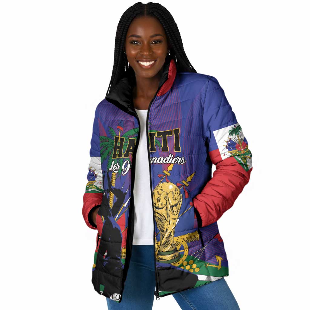Custom Haiti World Football 2026 Padded Jacket Go Les Grenadiers