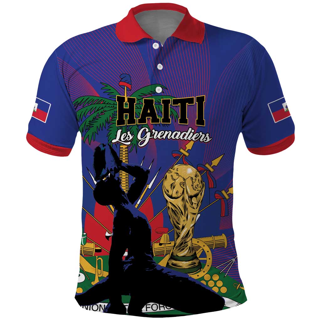 Custom Haiti World Football 2026 Polo Shirt Go Les Grenadiers LT01