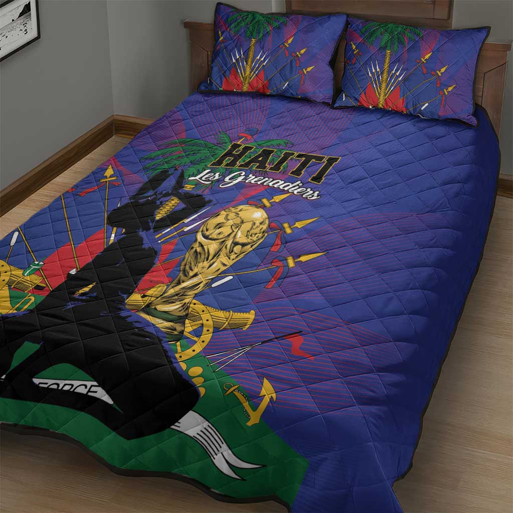 Haiti World Football 2026 Quilt Bed Set Go Les Grenadiers - African Pride