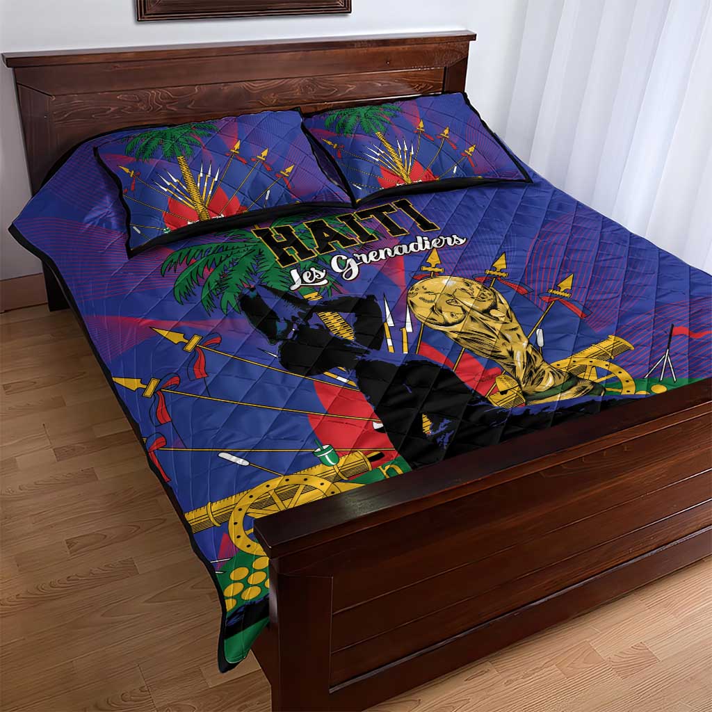 Haiti World Football 2026 Quilt Bed Set Go Les Grenadiers - African Pride
