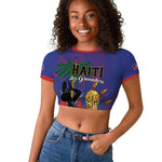 Custom Haiti World Football 2026 Raglan Cropped T shirt Go Les Grenadiers - African Pride