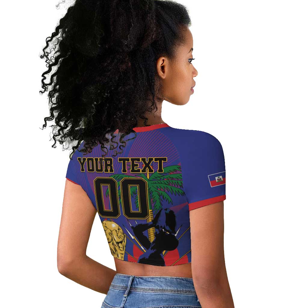 Custom Haiti World Football 2026 Raglan Cropped T shirt Go Les Grenadiers - African Pride