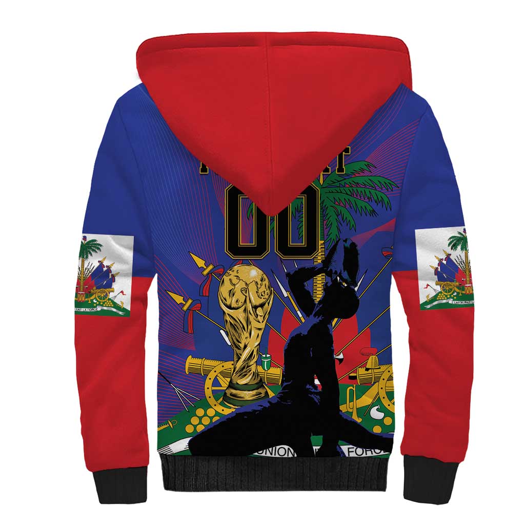 Custom Haiti World Football 2026 Sherpa Hoodie Go Les Grenadiers - African Pride