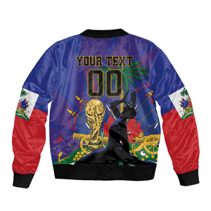 Custom Haiti World Football 2026 Sleeve Zip Bomber Jacket Go Les Grenadiers - African Pride